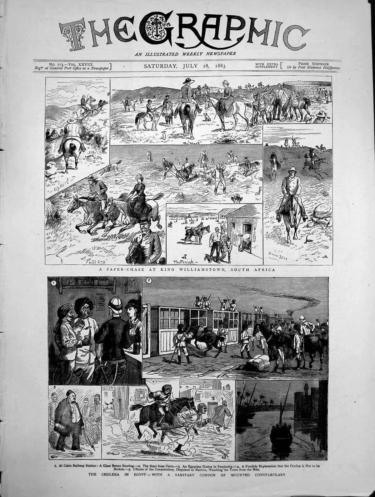 Old Cholera In Egypt With A Sanitary Cordon Mounted Constabulary 1883 Victorian