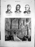 Antique Print Lord Napier Magdala Rochester Cathedral Memorial Siers 1883 19th