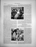 Antique Old Print The Train To America And The Gangway Sketches Poverty 1870