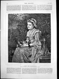 Antique Print Roses And Butterflies Sketch From Picture By Ce Perugini 1878