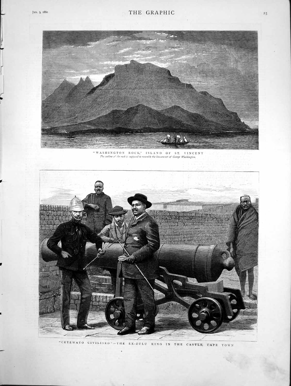 Old Cetewayo Civilised Ex-Zulu King Castle Cape Town St Vincent 1880 Victorian