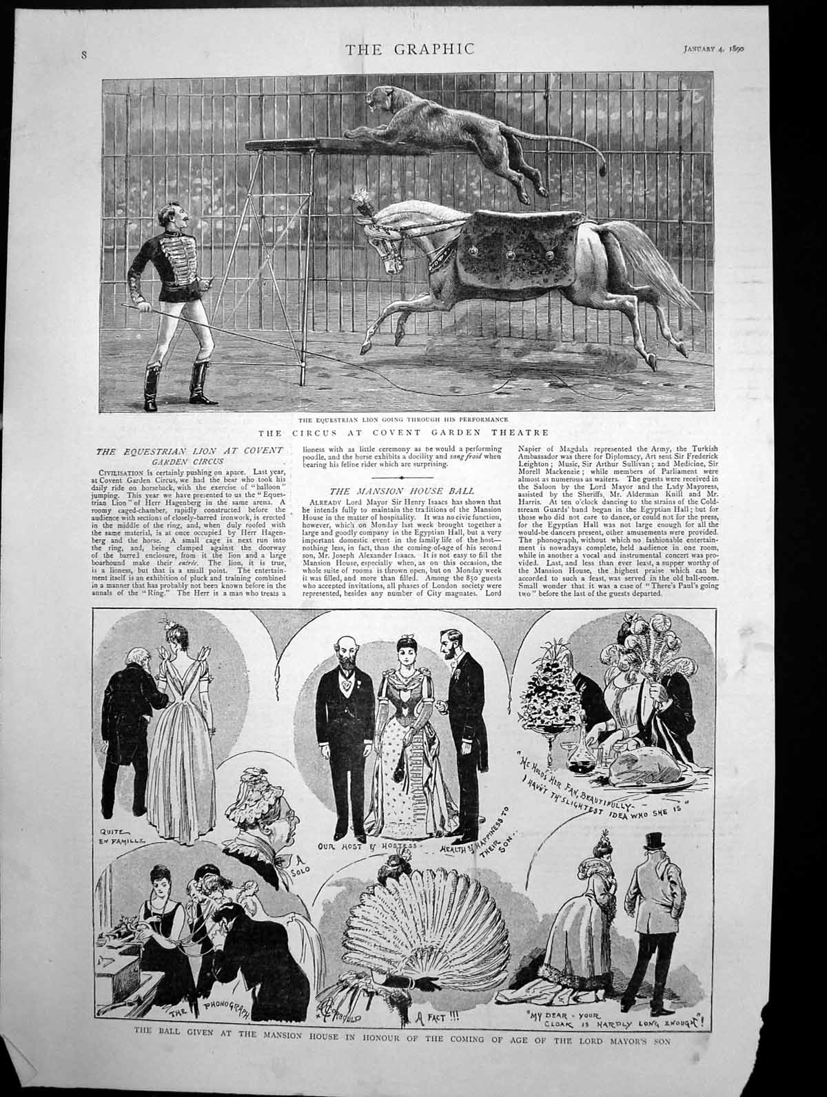 Old Circus Covent Garden Ball In Honour Mayor Son Mansion House 1890 Victorian