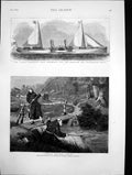 Antique Print Claud Hamilton New Steamship Harwich To Rotterdam Route 1875 19th