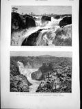 Old Print Paulo Affonso Falls San Francisco River Brazil Lowest Fall 1881 19th