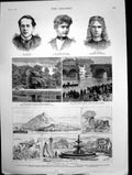 Old Print Earthquake In Greece Sketch Portrait Earl Cadogan Girling 1886 19th