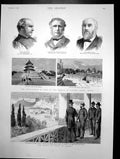 Antique Print Prince Wales Greece Destruction Fire Temple Heaven China 1889