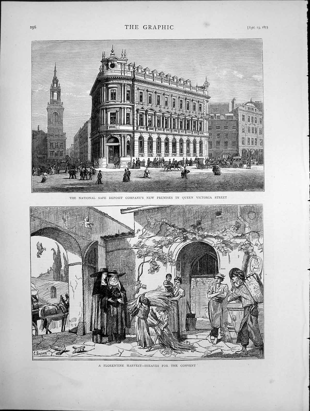 Old National Safe Deposit Queen Victoria Str Florentine Harvest 1873 Victorian