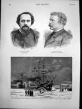 Old Newfoundland Seal Fishing Dundee Fleet Through Ice St Johns 1882 Victorian