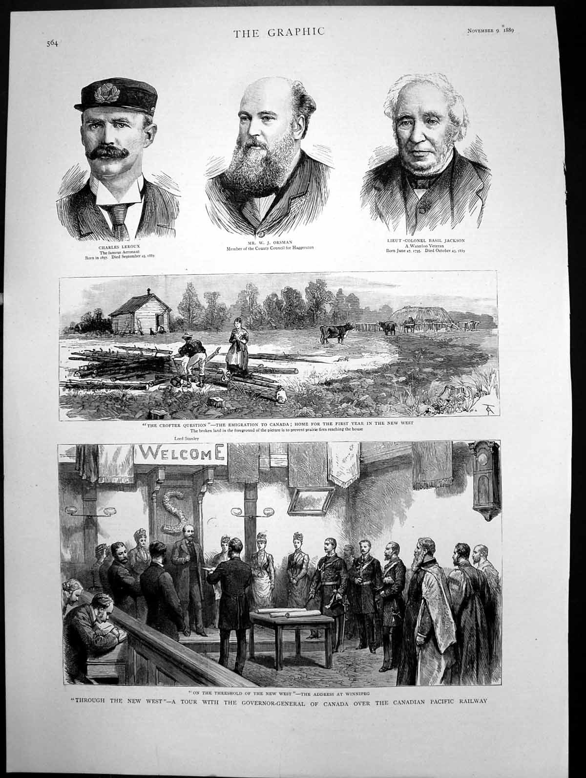 Old Antique Print TourˇGovernor-GeneralˇCanadaˇTheˇCrofterˇQuestionˇˇ1889 19th