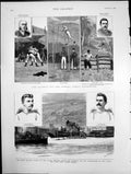 Antique Print Sculling Match Thames Searle & O'Connor Grasmere Sports 1889 19th