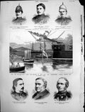 Antique Old Print Regatta Suda Bay Bacchantes Launch Win Edward Fowler 1882