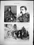 Old Antique Print Working Mens Club Alexandra Palace Baroness Rosen 1874 19th