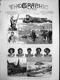 Original Old Antique Print Wimbledon Camp Proposed Annexation New Guinea 1883