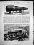 Antique Print Woolwich Infant Rodman Gun Fort Hamilton Harbour N York 1874 19th