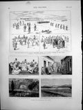Antique Print Spain Republican Troops Santiago De Cuba Merchants House 1873