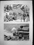 Old Print Canadian Pacific Railway New Year Party Military Woolwich 1890 19th