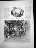 Antique Old Print Remains Carrmelite Monastery Cholera Epidemic Japan 1895 19th