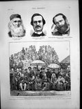 Old Print Grand Durbar Darjeeling India Rajah Sikkim Lieut Governor 1873 19th
