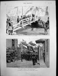 Antique Old Print Prince Alexander Yacht Rustchuk Bulgaria Carried House 1886