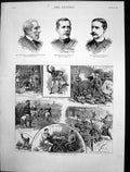 Antique Old Print Outpost Work Burma George Busk Marquess Londonderry 1886 19th