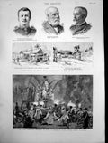 Antique Old Print Upper Burma Operations Minbu Procession Munich Luitp1887 19th