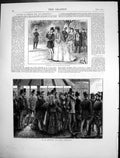 Old Antique Print A La Queue Theatre Wedding Party Bois De Boulogne 1874 19th