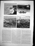 Old Antique Print Wreck Derry Castle Enderby Island Auckland Islands 1890 19th