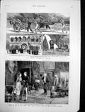 Antique Old Print Rioting Canton Young Folks Ways Play St James Theatre 1883