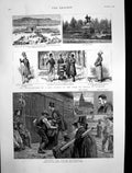 Antique Print New Statue Shah Persia Teheran Beating Parish Boundaries1888 19th