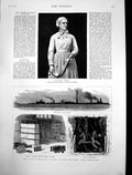 Antique Print Explosion Altofts Colliery Wakefield Sister Dora Statue 1886 19th