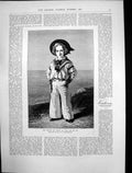 Old Antique Print Prince Wales AgeF Winterhalter Sailors Outfit 1880