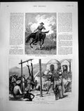 Antique Print Sheep Shearers Strike Australia Hindo Fakir Praying Rain 1891