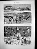 Old Antique Print Sham Fight Jamaica Men Hms Forward & Constabulary 1889 19th