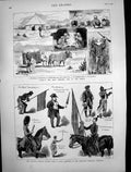 Old Print India Sporting Trip Jungle Brompton Barracks Polling Time 1880 19th