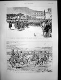 Old Antique Print Mule Back Beluchistan Highland Volunteers Capetown 1889 19th