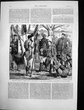 Old Antique Print Captain J Butler Receiving Dputation Native Chiefs 1876 19th