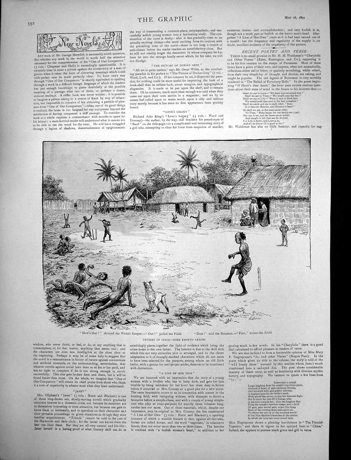 Old Antique Print Cricket India Embryo Graces Wicket Keeper Batsman 1891 19th