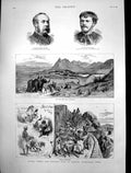 Original Old Antique Print Horse Camel Bullock Fair Pokhar Rajputana India 1884