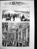 Antique Old Print Prince Wales Trichinopoly Madras Levee Banqueting Hall 1876