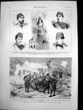 Original Old Antique Print Khedive Egypt Carlist War Spain Battle Elgueta 1876