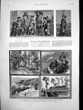 Old Antique Print Baupara Nagas India Darjeeling Hill Railway India 1884 19th