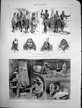 Antique Print Ethnological Collection Natives Burmans Andaman Islands 1886 19th