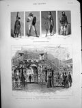 Antique Print Colonial Indian Exhibition Bamboo Trophy Economic Court 1886 19th