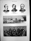 Antique Old Print Indian Frontier Railways Servo Bulgarian War Congress 1886