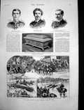 Old Antique Print Behar Light Horse Bengal Body Crown Prince Austria 1889 19th