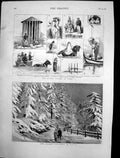 Antique Print Afghan War Simla Winter Recent Floods Rome Temple Vesta 1878 19th