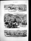 Antique Old Print Afghan War General Roberts Racing Khost Crossing Sahahn1879