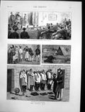Antique Print Afghan War Ladies Quarter Peshawur Jail Gunners Theatre 1879 19th