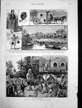 Antique Old Print Tonkin Expedition Saigon Religious Riots Colombo India 1883