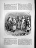 Original Old Antique Print Night Patrol Cairo Viceroys Nubian Siers 1870 19th